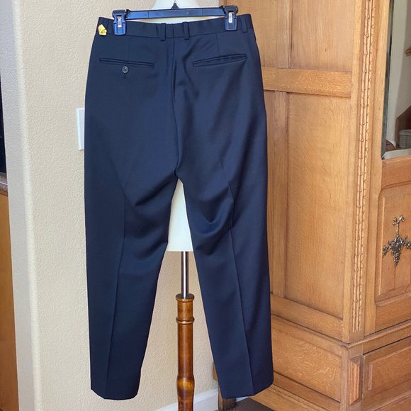TOPMAN Skinny Fit Textured Navy Dress Pants S32 - Picture 14 of 16